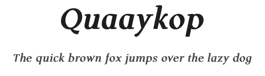 Quaaykop by Tup Wanders — Serif Font — preview 1
