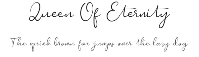 Queen Of Eternity by Greentrik6789 — Script Handwritten Font