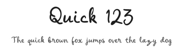 Quick 123 by Mightyfire — Script Handwritten Font