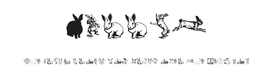 Rabbit by Woodcutter — Dingbats Font