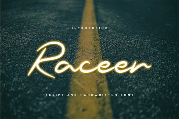 Raceer Font by Justlett — Script Handwritten Font
