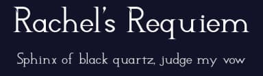 Rachel's Requiem by Michael W. Moss — Serif Font — thumbnail 2