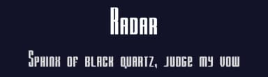 Radar by Doug Sheets — Sans Serif Font — thumbnail 2