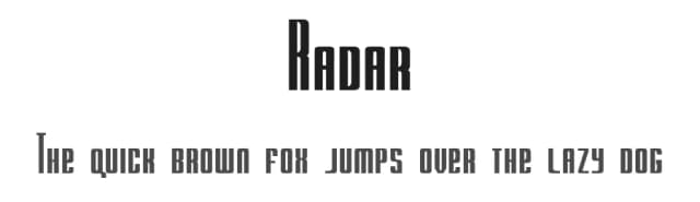 Radar by Doug Sheets — Sans Serif Font