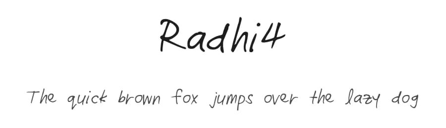 Radhi4 by radhika patel — Script Handwritten Font