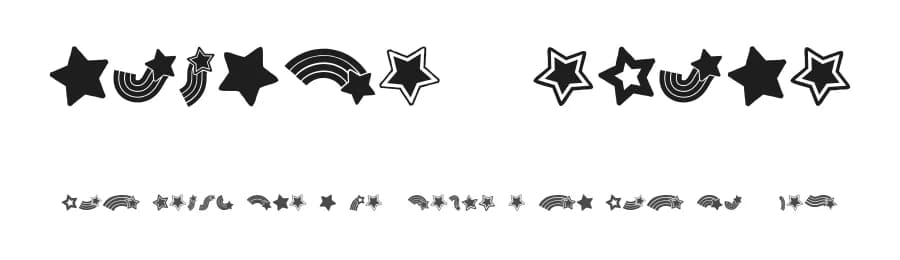 Rainbow Stars by Vladimir Nikolic — Dingbats Font