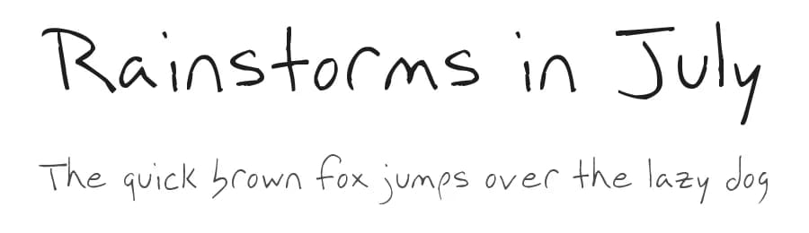 Rainstorms in July by greenraindrops — Script Handwritten Font