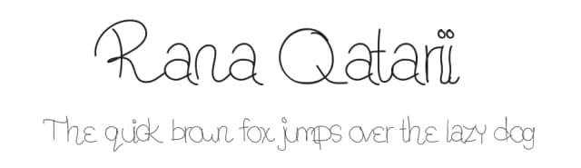 Rana Qatarii by Hadeel Gallaf — Script Handwritten Font