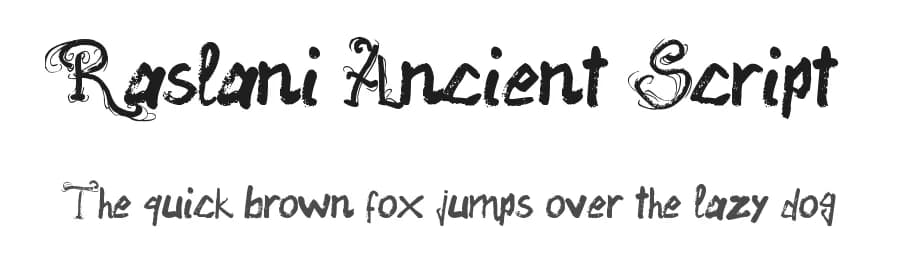 Raslani Ancient Script by Raslani Shaashimov — Script Handwritten Font