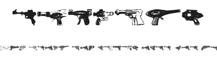 Rayguns by Push — Dingbats Font