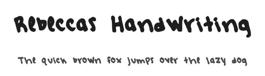 Rebeccas Handwriting by bob the builder — Script Handwritten Font