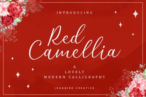 Red Camellia Font by ironbirdcreative — Script Handwritten Font