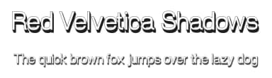 Red Velvetica Shadows by Jeff Bensch — Sans Serif Font — thumbnail 1