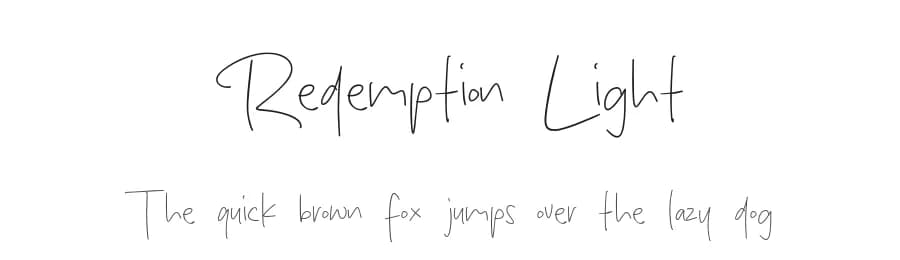 Redemption Light by MJType — Script Handwritten Font