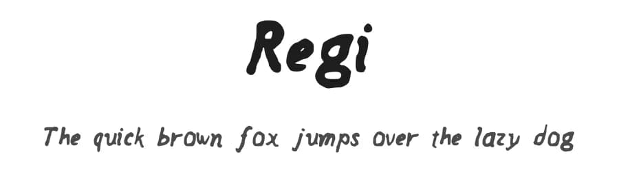 Regi by Peng Yiliang — Script Handwritten Font