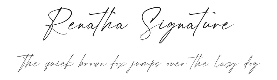 Renatha Signature by RantautypeStudio — Script Handwritten Font