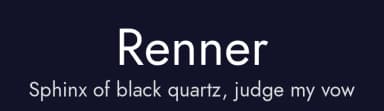 Renner by Owen Earl — Sans Serif Font — thumbnail 2