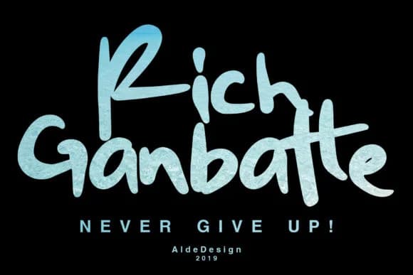 Rich Ganbatte Font by aldedesign — Script Handwritten Font