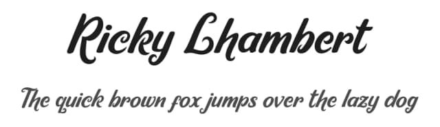 Ricky Lhambert by cove703 — Script Handwritten Font