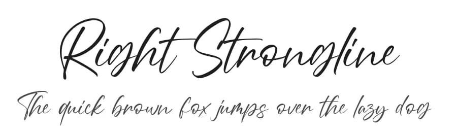 Right Strongline by Blankids — Script Handwritten Font