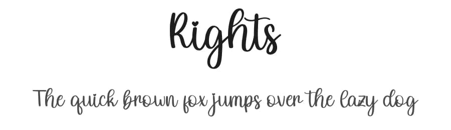 Rights by Bearytype — Script Handwritten Font