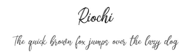 Riochi by Letterflow — Script Handwritten Font