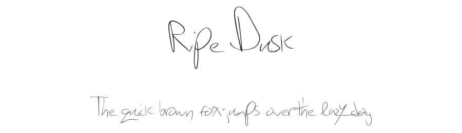 Ripe Dusk by Xerographer Fonts — Script Handwritten Font