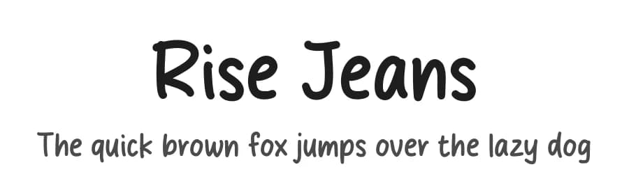 Rise Jeans by Origin Type — Script Handwritten Font