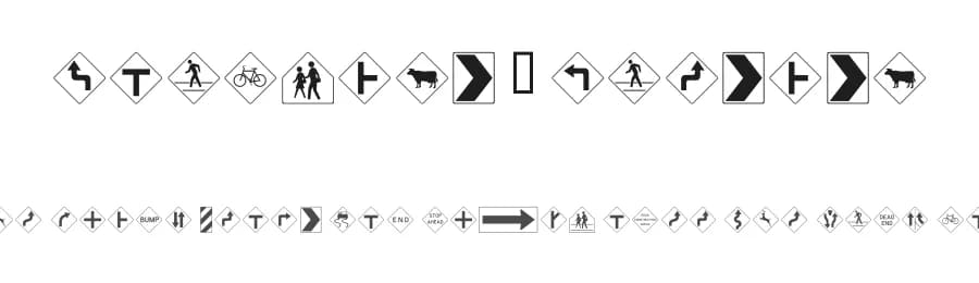 RoadSign + Warning by Benn Coifman — Dingbats Font