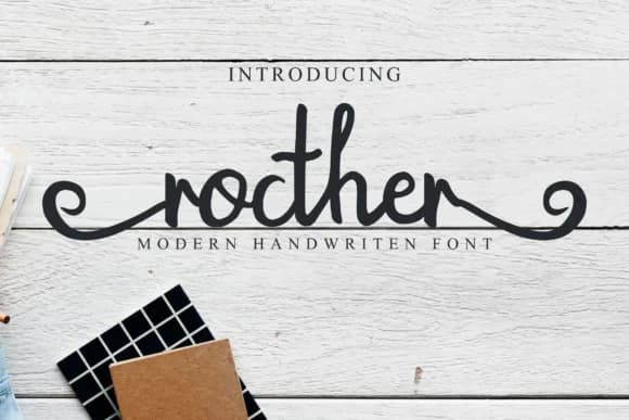 Rocther Script Font by pandanwangi — Script Handwritten Font