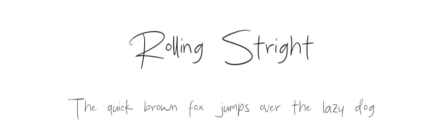 Rolling Stright by MJType — Script Handwritten Font