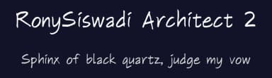RonySiswadi Architect 2 by Rony Setya Siswadi — Script Handwritten Font — thumbnail 2