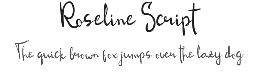 Roseline Script by Zavira Mumtaz — Script Handwritten Font