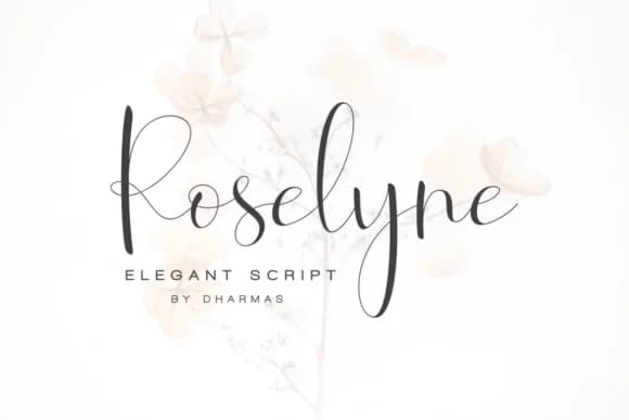 Roselyne Script Font by Dharmas Studio — Script Handwritten Font