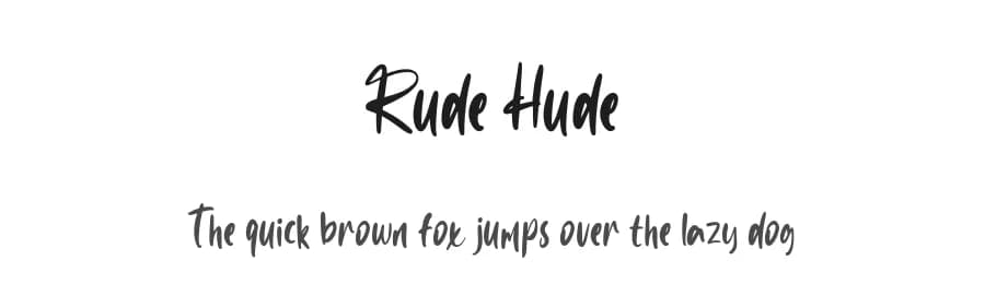 Rude Hude by Hugefonts — Script Handwritten Font