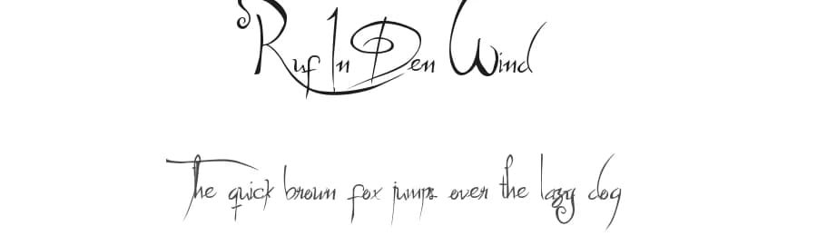 Ruf In Den Wind by Klangbaumherz — Script Handwritten Font