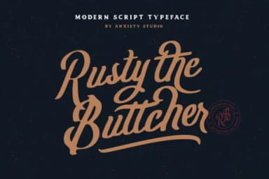 Rusty the Buttcher Font by lickermelody — Script Handwritten Font — thumbnail 1