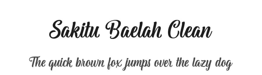 Sakitu Baelah Clean by Letternun — Script Handwritten Font