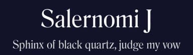 Salernomi J by Julius B. Thyssen — Serif Font — thumbnail 2
