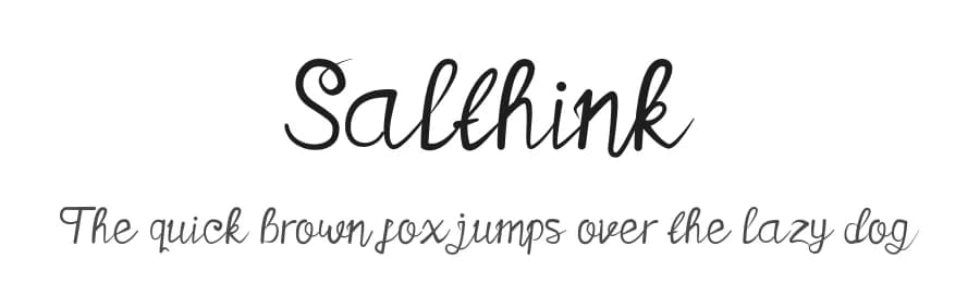 Salthink by Kong Font — Script Handwritten Font
