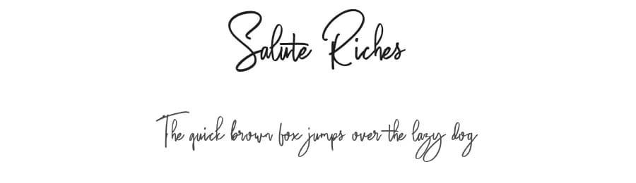 Salute Riches by FHFont — Script Handwritten Font