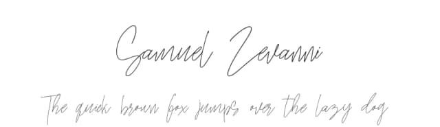 Samuel Zevanni by Analogous Studio — Script Handwritten Font