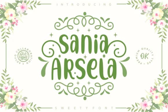 Sania Arsela Font by Adyfo (7NTypes) — Script Handwritten Font