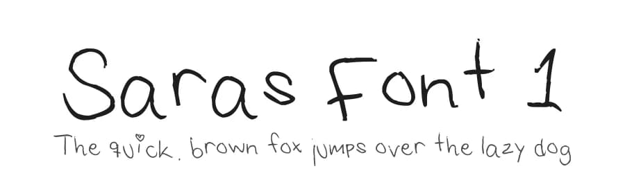 Saras Font 1 by Sara G — Script Handwritten Font