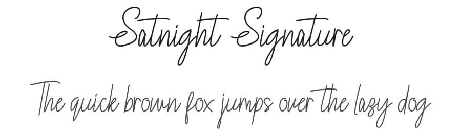 Satnight Signature by share font — Script Handwritten Font