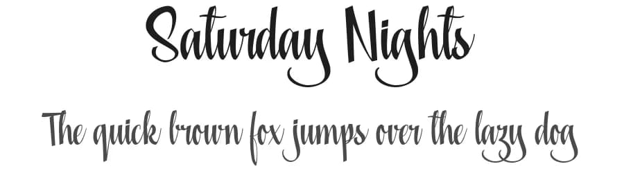Saturday Nights by Billy Argel Fonts ® — Script Handwritten Font
