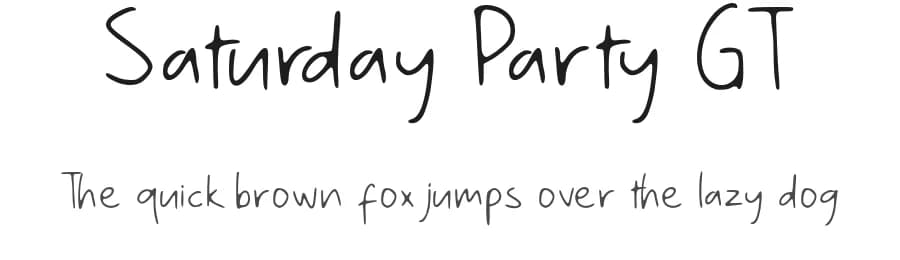 Saturday Party GT by Typetasty — Script Handwritten Font