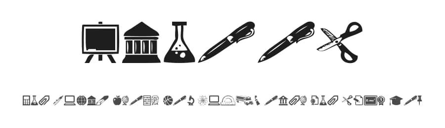 School by Woodcutter — Dingbats Font