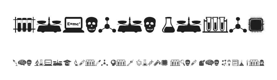 Science Icons by Woodcutter — Dingbats Font