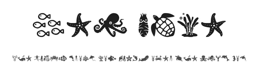 Sea Life by Woodcutter — Dingbats Font